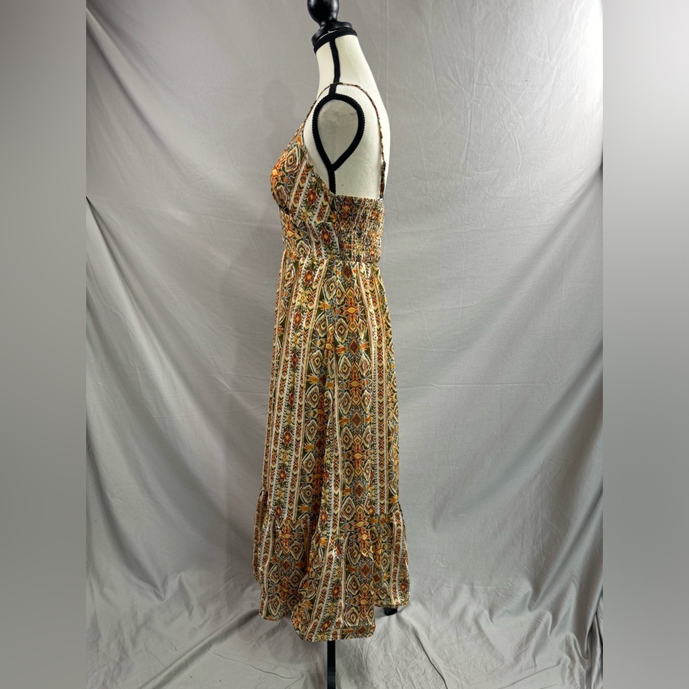 Boho Graphic Print Ruffle Hem Cami Dress - Picture 7 of 8